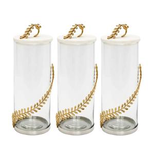 Exportador indio hermético decorativo vidrio Metal bote cubierta cocina uso encimera exhibición almacenamiento botellas y tarros India - Product Image 2