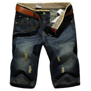 2024 nueva llegada Popular versión coreana de hombres delgados pantalones de cinco puntos moda juvenil niños pantalones medios pantalones cortos de mezclilla para hombres - Product Image 5