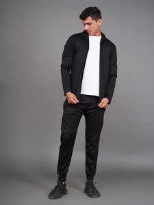 Vente en gros de survêtements d'entraînement à manches longues de haute qualité survêtements à fermeture éclair avec col noir pour hommes - Product Image 3
