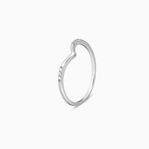 Hermoso Anillo Chevron Plateado con Baño de Oro de 18K y Oro Rosa para una Declaración de Moda Glamorosa - Product Image 5