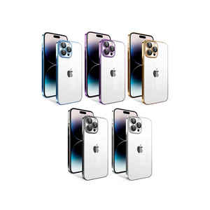 Coque en silicone souple Netzy Luxury Gold Edition pour iPhone 14 Pro avec cadre coloré et protection de l'appareil photo, emballage de vente au détail - Product Image 2