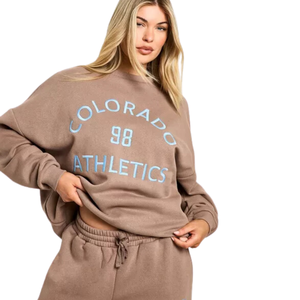 Women'<b>s</b> Custom Logo Sports <b>Suit</b> Track Hoodie <b>and</b> Sweatpants Two Piece Jogging Tracksuit With Screen Print Hooded Collar - Product Image 2