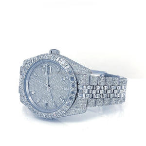 Reloj de Lujo para Hombre con Diamantes Moissanite VVS, Totalmente Cubierto de Piedras, Caja de Acero Inoxidable, Movimiento de Cuarzo, Correa de Moda, Esfera de Cristal - Product Image 2
