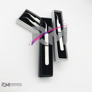 RMI Top Vente En Acier Inoxydable Diamant Grip Pince À Épiler Professionnel Extension De Cils Pince À Épiler Ensemble 5Pcs Miroir Poli Beauté - Product Image 4