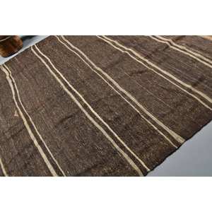 Alfombra Rectangular Grande de Lana Hecha a Mano, Color Beige Marrón Rústico, 7.3 x 10.7 pies, Ecológica, Tradicional, Turca, con Diseño Abstracto de Patchwork - Product Image 5