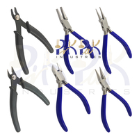 Kit de 6 pinces à bijoux en acier inoxydable OEM : Pince à bec plat 130 mm, Pince coupante latérale 120 mm, Pince à sertir standard