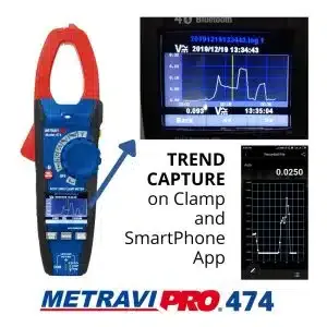 Metravi PRO 474 Multímetro digital TRMS AC/DC Pinza amperimétrica con True RMS para instrumentos eléctricos - Product Image 5