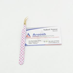 Pinzas de volumen de curva en J con punta dorada recubierta de papel personalizadas, pinzas profesionales para extensión de pestañas, logotipo personalizado de acero inoxidable alto - Product Image 5