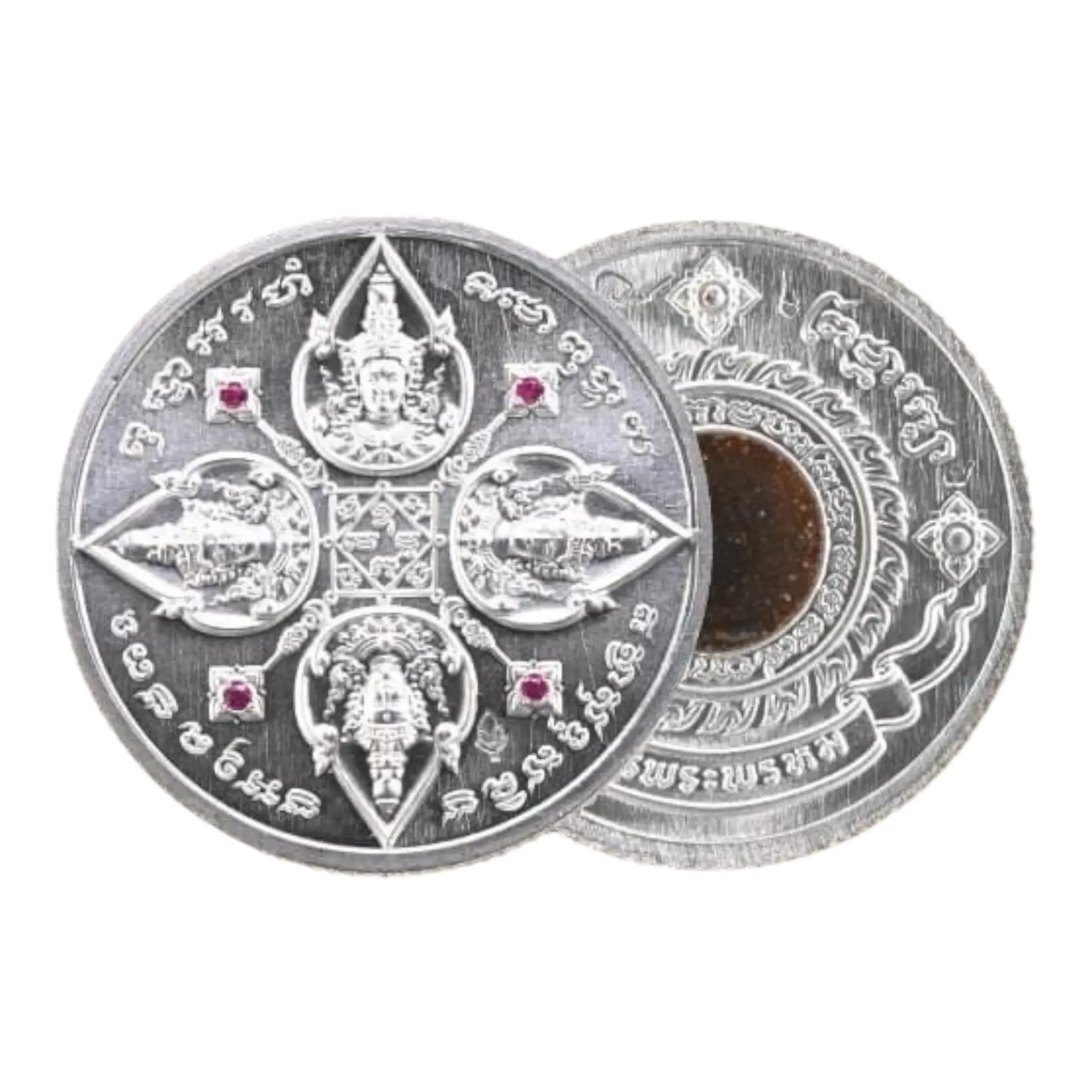 Phra Phrom 168 May Mắn Amulet Cho Bảo Vệ Tinh Khiết Bạc Chôn Các Chất Thiêng Liêng Vàng Đồng Xu Bất Ngờ Sẵn Sàng Để Tàu Từ Thái Lan