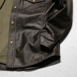 2025 chemise d'hiver décontractée en cuir pour hommes légers meilleure qualité conception respirante anti-boulochage fonction OEM et ODM Service - Product Image 2