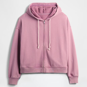 Nouveau sweat à capuche zippé pour femme, élégant, pour l'entraînement en extérieur en hiver, surdimensionné, logo personnalisé, fermeture éclair sur le devant avec poche - Product Image 1