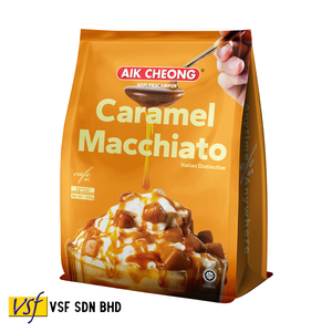 Café Aik Cheong, Aik Cheong Cafe Art Caramel Macchiato, certifié Halal, 25g X 12s X 24 Pkts, boisson au café de barista, fabriqué en Malaisie - Product Image 2