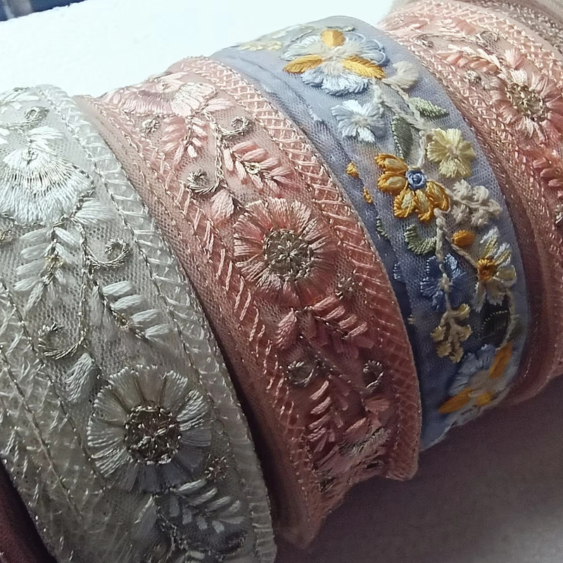 Bulk Floral Lace Fabric with Embroidery
