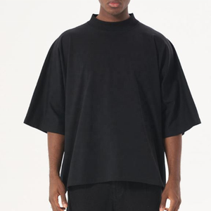 Custom Logo 300 GSM 100% Cotton Boxy <b>Fit</b> <b>Crop</b> Plus Size Men's <b>T</b>-<b>Shirts</b> High Quality Hip Hop Street Wear Oversized Blank <b>T</b> <b>Shirts</b> - Product Image 1