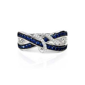 Jeulia Stainless Steel Knot Crossover Eternity <b>Ring</b> for Women - Product Image 1