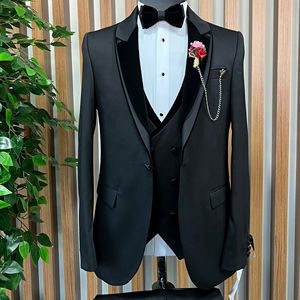 Gran oferta profesional de calidad turca hecha a medida viscosa y tela tejida de poliéster para hombre, traje de élite de lujo, traje de boda para hombre - Product Image 1