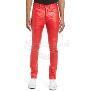 Pantalones de cuero de calidad superior precio de fábrica al por mayor pantalones de cuero con logotipo personalizado para hombres - Product Image 2