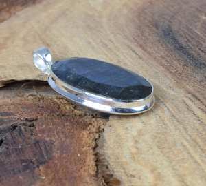 Pendentif en argent Sterling Vintage 925 fait à la main plaqué or bleu feu Labradorite noir pierre de lune pierres précieuses bijoux de fiançailles - Product Image 2