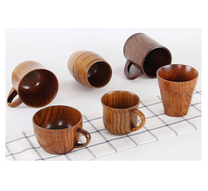 Antique Designs Tasse en bois 6 pièces avec différentes tailles et conceptions Logo personnalisé accepté au prix le plus bas - Product Image 1