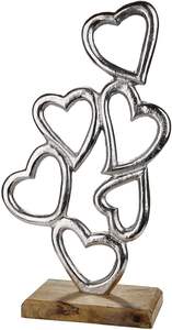 High Quality Aluminium Heart Shape Sculpture With Wooden Base Home Decors Decorative Wholesale Manufacturer Exporter - Product Image 5