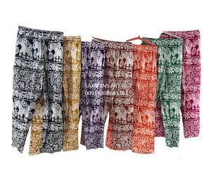 Offre Spéciale populaire mode rayonne éléphant imprimé multi couleurs été respirant pyjamas/pantalons pour les femmes en gros de l'inde - Product Image 1