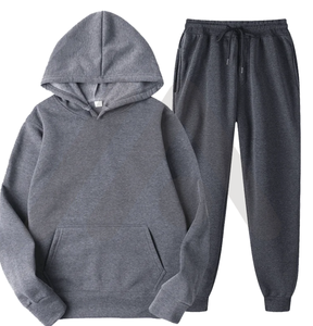 Sweat-shirt à capuche décontracté coupe ample la mieux notée pour homme, pantalon, tissu tricoté à motifs unis, logo personnalisé, fabriqué en automne - Product Image 3