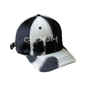 Casquettes de baseball en cuir avec poils de vache pour hommes et femmes, casquettes décontractées de rue - Product Image 4