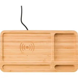 Organisateur de bureau en bambou personnalisé Faye, merchandising personnalisé pour bureaux - Product Image 2