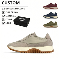 Zapatillas Deportivas Casuales de Gamuza Gris Beige con Cordones, Suela de Goma, Plataforma Dentada y Entresuela Cómoda Antideslizante para Caminar