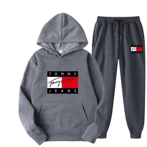 Autumn Sporty Sweatpants and Hoodie Set Breathable Knitted Sportswear Jogging Jogger <b>Suit</b> Universal Custom Unisex Hoodie - Product Image 1