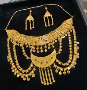 Conjunto de cadena de collar de diamantes de latón chapado en oro Vintage de Dubái, joyería clásica con circón y Perla para bodas y regalos para mujeres - Product Image 2