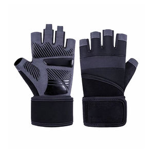 Gants de gymnastique en coton demi-doigt de poids lourd pour hommes et femmes avec paumes rembourrées Support de poignet à forte adhérence pour l'entraînement de levage - Product Image 1
