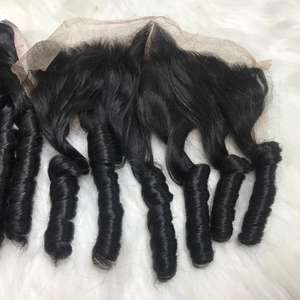 ช่อผมมนุษย์สำหรับผู้หญิงผิวดำช่อต่อผมมนุษย์แท้หยิก - Product Image 4