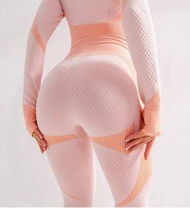 Ropa de entrenamiento para mujer, mallas sin costuras y sujetador para gimnasio, venta al por mayor - Product Image 5