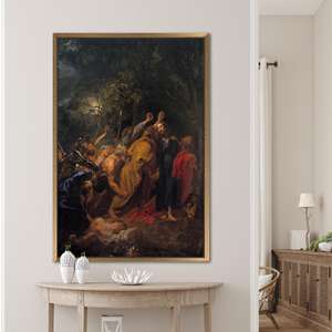 Printed Canvas: The Betrayal of Jesus Christ, Classic Artwork Reproduction,Gold <b>Framed</b> - Product Image 1