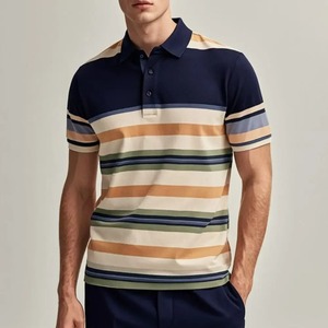 Nouveau 2025 été nouveau hommes tricoté rayure à manches courtes POLO confortable et Cool décontracté mode T-shirt - Product Image 2