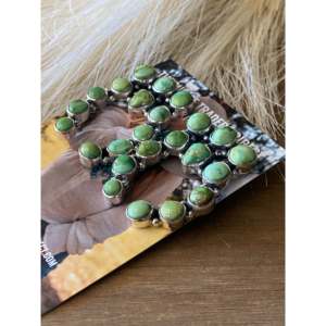 Southwest Handmade Sonoran Gold Turquoise & <b>Sterling</b> <b>Silver</b> <b>Stud</b> Cluster <b>Earrings</b> - Product Image 4