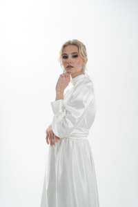 Robe abaya slim pour femmes musulmanes Robe de mariage modeste et exclusive couleur ivoire sans cape - Product Image 6