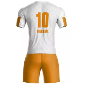 ชุดเสื้อฟุตบอลพิมพ์ลายแบบถ่ายเทความร้อนชุดเสื้อฟุตบอลสีโพลีเอสเตอร์แบบกำหนดเองสำหรับชายและหญิง100% ยืดป้องกันแบคทีเรีย - Product Image 6
