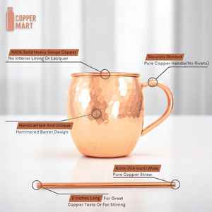 Taza de cobre ecológica, botella, taza de latón martillado Vintage, jarra/taza de café de cerveza de mula de Moscú - Product Image 3