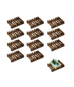 Porte-savon en bois Holder-12pcs porte-savon naturel plateau à savon auto-drainant pour salle de bain douche maison cuisine baignoire - Product Image 1