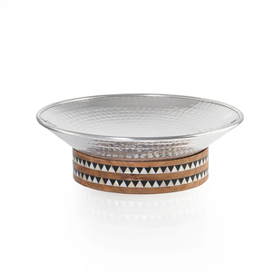 Metal Hammered <b>Chocolate</b> Bowl With Mother of Pearl Wooden Base Round Shape New Sweet Bowl Classic Stylish <b>Fancy</b> <b>Chocolate</b> Bowl - Product Image 1