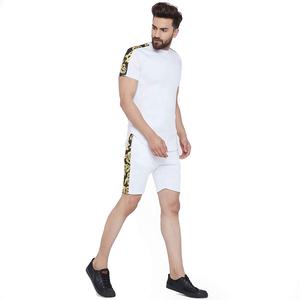 <b>Men's</b> Summer Casual Sports Two-Piece <b>Set</b> Breathable Knitted <b>T</b>-<b>Shirt</b> <b>and</b> <b>Shorts</b> with Solid Pattern <b>Design</b> for Outdoor Activities - Product Image 1