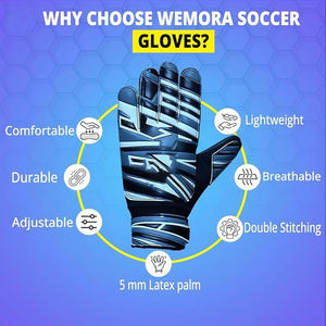 Gants de gardien de but en latex imperméable de haute qualité, à lacets, pour les sports de football en plein air, unisexe - Product Image 3