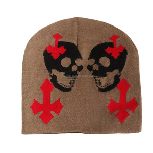 Unisex Y2K Jacquard Knit Beanie Hat Custom Logo Winter <b>Accessories</b> High Cotton Business Scene Pattern Men Women <b>Beach</b> Travel - Product Image 1