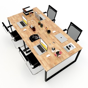 HBRT012-Mesa Modular Ecológica Minimalista para 4 Personas, 240x120cm, Sistema Rectangular, Patas de Acero Ensambladas, Independiente - Product Image 2