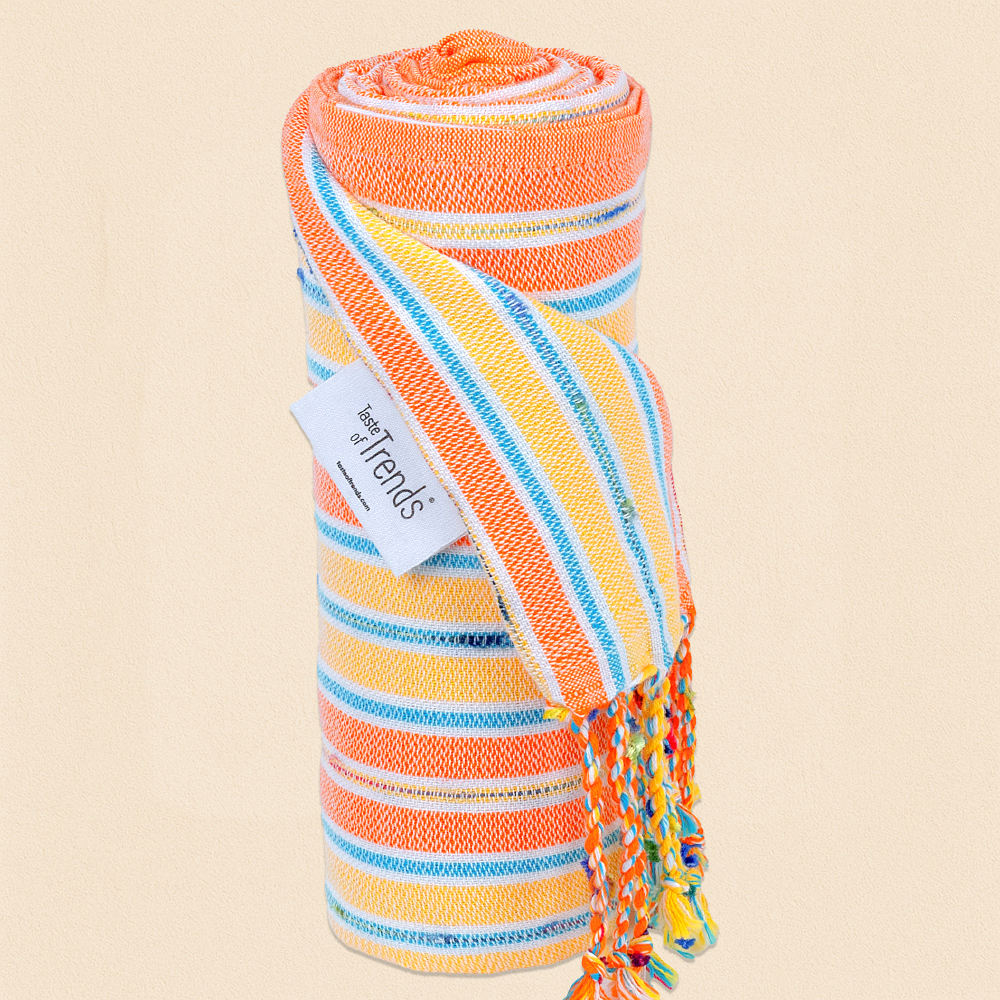 Orange - Aqua - Yellow Stripes