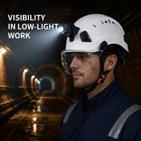 Casque de sécurité industriel HBC ANSI CE avec visière et protège-oreilles, casque de chantier ventilé avec visière, protection de la tête pour travaux de construction