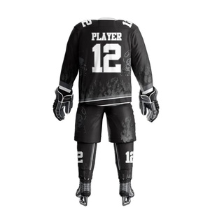 Ensemble de maillots d'entraînement de hockey sur glace de sublimation pour adultes de style unique 100% polyester coupe-vent vêtements de pratique sportive évacuant l'humidité - Product Image 3