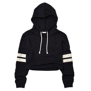Personalizado de talla grande de manga larga Hip Hop lavado sudaderas con capucha OEM mujeres Streetwear fruncido cintura recortada sudaderas con capucha pulóver Tops - Product Image 1